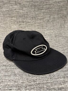 No Fear Black Flat Brim Cap Youth Baseball Hat Embroidered Detail Logo Patch